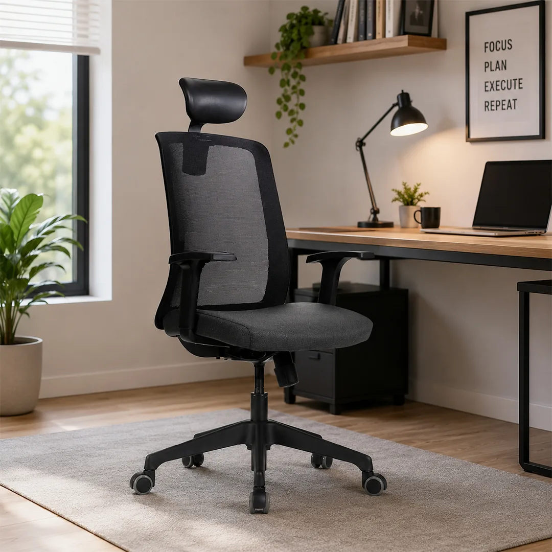 MATE High-Back Mesh Chair with Adjustable Headrest Saudi Arabia 2